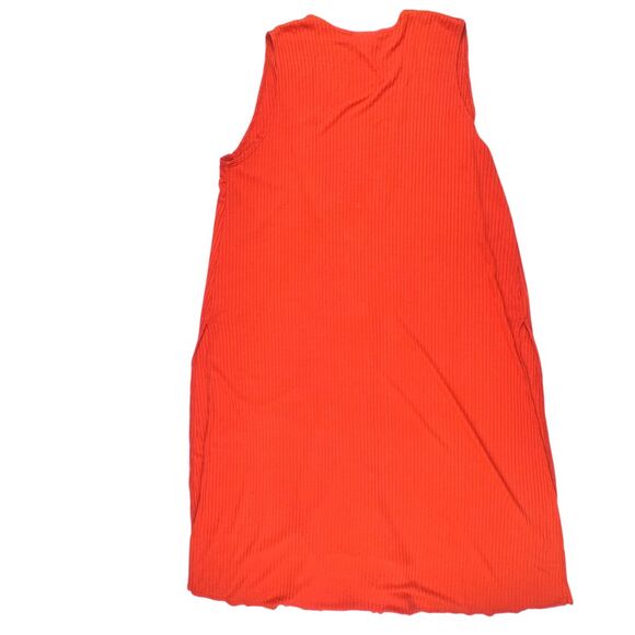 LulaRoe Ribbed Knit Duster Medium Boho Vest Flowy Open Front Side Slits Topper - Picture 7 of 11